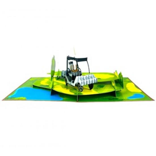 3D pop up card Golf Buggy Cart Birthday Father's Day Retirement Anniversary Blank Celebrations