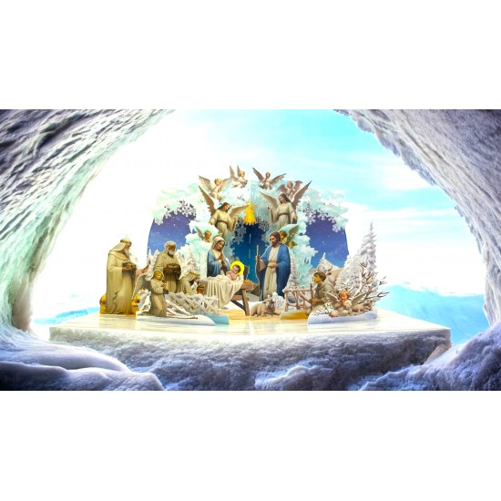 Handmade 3D Pop Up Christmas Card Nativity Holy Family Manger Three Kings Seasonal Greetings Celebrations card, Xmas home gift, ornaments, decorations