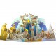 Handmade 3D Pop Up Christmas Card Nativity Holy Family Manger Three Kings Seasonal Greetings Celebrations card, Xmas home gift, ornaments, decorations