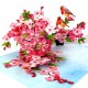 Handmade 3D Pop Up Greeting Card Robin Cherry Blossom, Birthday, Valentine's Day, wedding Anniversary, Mother's Day, Housewarming, Retirement, Thank You, Miss You, Blank