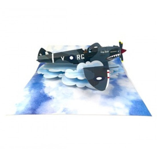 Handmade 3D Pop Up Card Spitfire Birthday, Wedding Anniversary, Valentine's Day, Father's Day, Pass Pilot Exam, Celebrations, Pay Tribute to WWII Veteran, Blank Greetings