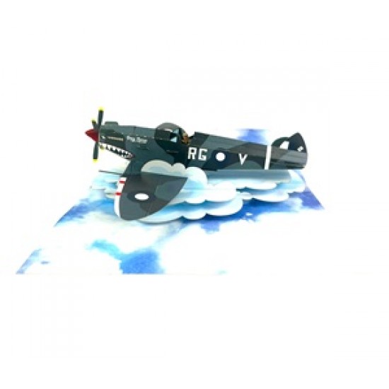 Handmade 3D Pop Up Card Spitfire Birthday, Wedding Anniversary, Valentine's Day, Father's Day, Pass Pilot Exam, Celebrations, Pay Tribute to WWII Veteran, Blank Greetings