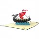 Handmade 3D Pop Up Card Scandinavia Viking Dragon Pirate Boat Birthday Wedding Anniversary Father's Day Moving Leaving Travel Holiday Greetings