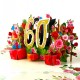 Handmade 3D pop up card 60 Sixty happy birthday rose flower pot celebrations 