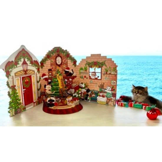 BC Worldwide Ltd 4D pop up card Cat Family Merry Christmas greetings celebrations Xmas Gift Ornaments Decorations