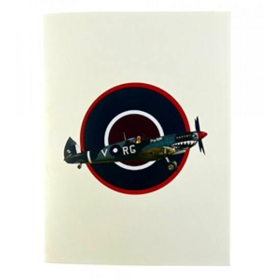 Handmade 3D Pop Up Card Spitfire Birthday, Wedding Anniversary, Valentine's Day, Father's Day, Pass Pilot Exam,Blank Greetings