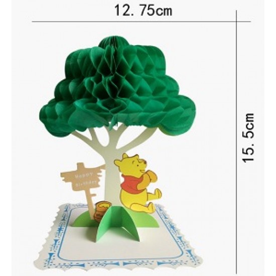 BC Worldwide Ltd 4D Winnie the Pooh honeycomb birthday card, happy birthday greeting card, gift, kid child first birthday party invitation