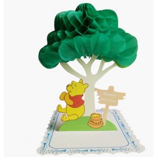 BC Worldwide Ltd 4D Winnie the Pooh honeycomb birthday card, happy birthday greeting card, gift, kid child first birthday party invitation