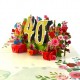 BC Worldwide Ltd handmade 3D pop up card 40 forty happy birthday rose flower 