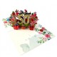 BC Worldwide Ltd handmade 3D pop up card 50 fifty happy birthday rose flower 