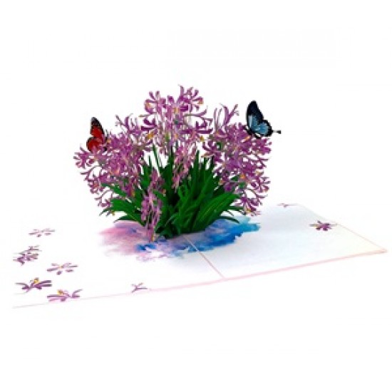 Handmade 3D Pop up Card Agapanthus Flowers Love Birthday Valentines Day Mother's Day Wedding Anniversary Congratulations Retirement Blank Celebrations