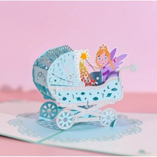 Handmade 3D Pop Up Card baby boy new baby birth baby shower congratulations celebrations