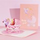 Handmade 3D pop up card 1st birthday new baby girl birth baby shower fairy baptism christening pink party invitation celebration congratulations card