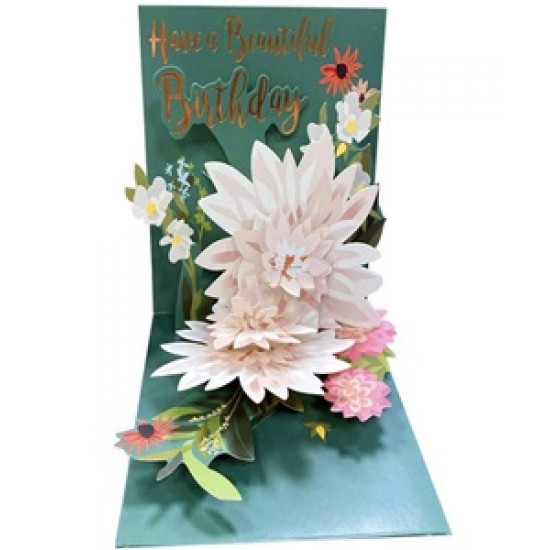 Handmade 3D Pop Up Birthday Card Have a Beautiful Birthday Flowers Celebrations love friend family 