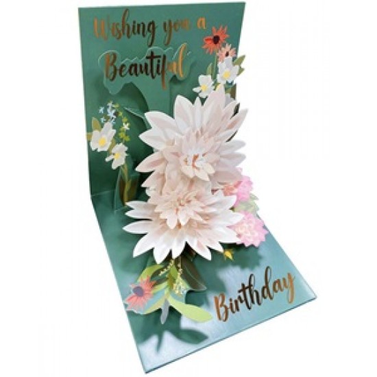 Handmade 3D Pop Up Birthday Card Have a Beautiful Birthday Flowers Celebrations love friend family 