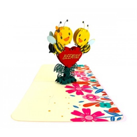 Handmade 3D Pop Up Card Bee Mine Birthday Valentine's Day Proposal Engagement Wedding Anniversary Celebrations