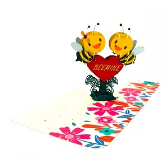 Handmade 3D Pop Up Card Bee Mine Birthday Valentine's Day Proposal Engagement Wedding Anniversary Celebrations