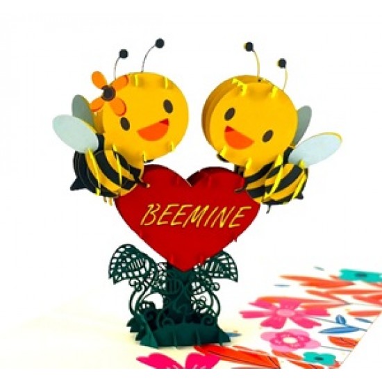 Handmade 3D Pop Up Card Bee Mine Birthday Valentine's Day Proposal Engagement Wedding Anniversary Celebrations