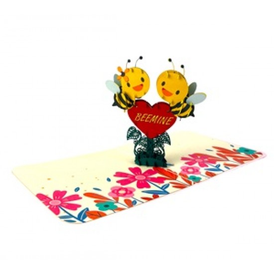 Handmade 3D Pop Up Card Bee Mine Birthday Valentine's Day Proposal Engagement Wedding Anniversary Celebrations