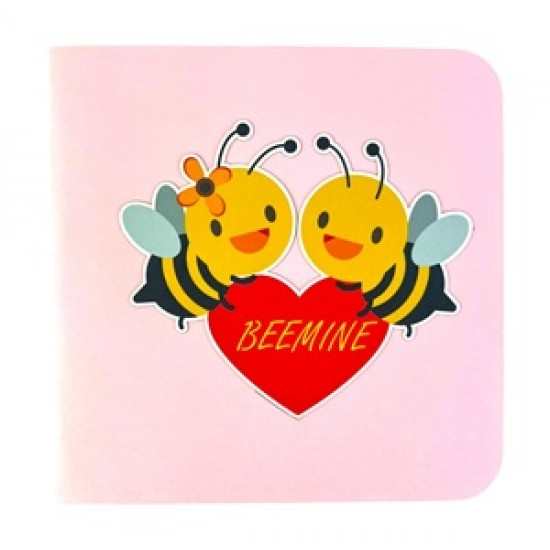 Handmade 3D Pop Up Card Bee Mine Birthday Valentine's Day Proposal Engagement Wedding Anniversary Celebrations