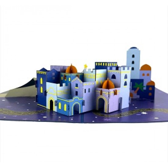 Handmade 3D Pop Up Card Bethlehem Religious Christmas Card Merry Xmas seasonal greetings blank card celebrations card 