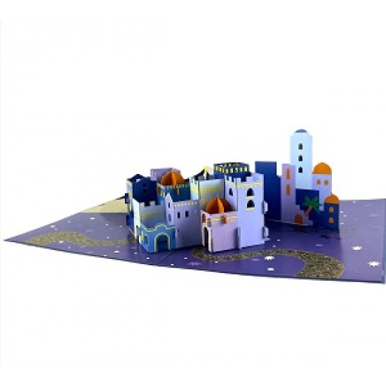 Handmade 3D Pop Up Card Bethlehem Religious Christmas Card Merry Xmas seasonal greetings blank card celebrations card 