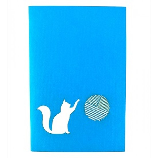 Handmade 3D Pop Up Card Cats Playing Ball of Yard Happy Birthday Blank Celebrations Card for Friends and Family