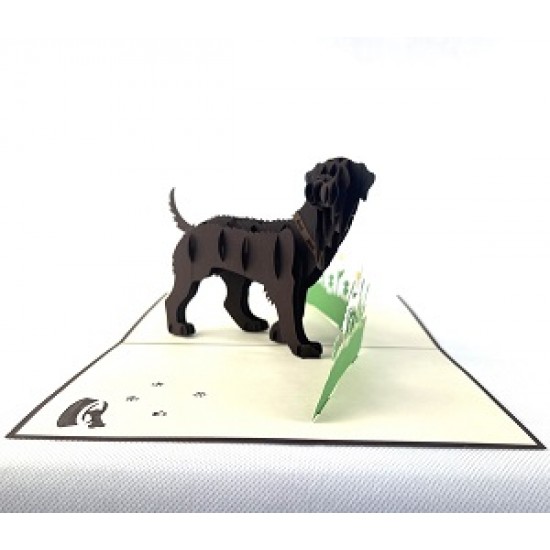 Handmade 3D Pop Up Card Brown Labrador dog pet friend Birthday Father's Day Mother's Day Wedding Anniversary Valentine's Day Blank 