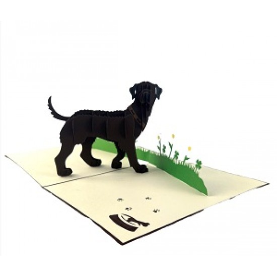 Handmade 3D Pop Up Card Brown Labrador dog pet friend Birthday Father's Day Mother's Day Wedding Anniversary Valentine's Day Blank 