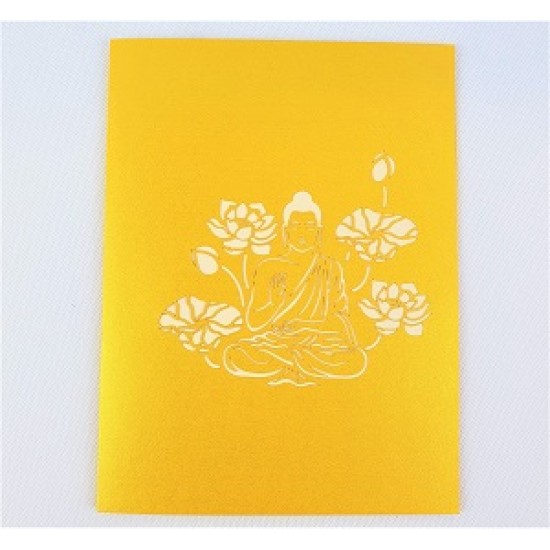 Handmade 3D Pop Up Card Buddha birthday Valentine's day Anniversary Pass Exam New Home Good Luck Religious Card