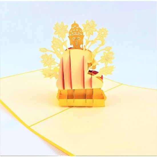 Handmade 3D Pop Up Card Buddha birthday Valentine's day Anniversary Pass Exam New Home Good Luck Religious Card