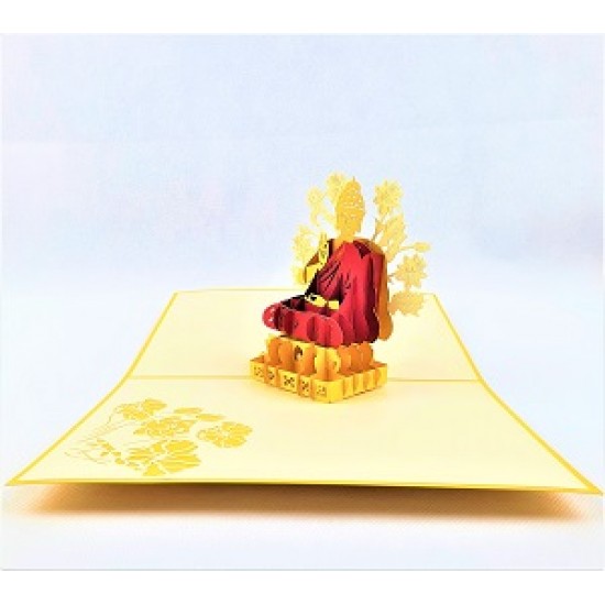 Handmade 3D Pop Up Card Buddha birthday Valentine's day Anniversary Pass Exam New Home Good Luck Religious Card