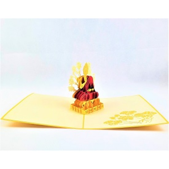 Handmade 3D Pop Up Card Buddha birthday Valentine's day Anniversary Pass Exam New Home Good Luck Religious Card