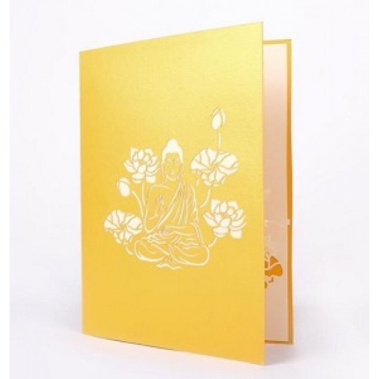 Handmade 3D Pop Up Card Buddha birthday Valentine's day Anniversary Pass Exam New Home Good Luck Religious Card