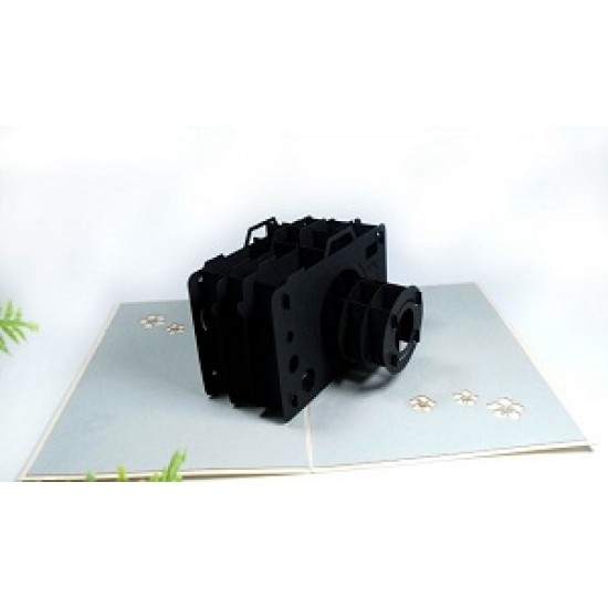 Handmade 3D Pop Up Card Camera Birthday Mother's Day Father's Day Wedding Anniversary Valentine's Day New Job Holiday