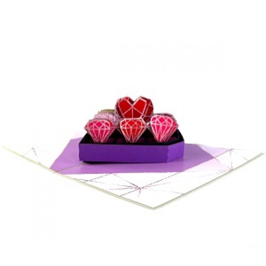 Handmade 3D Pop Up Card Chocolate Box Birthday, Valentine's Day, Wedding Anniversary, Mother's Day, Blank Card, Celebrations Card, Love Card.