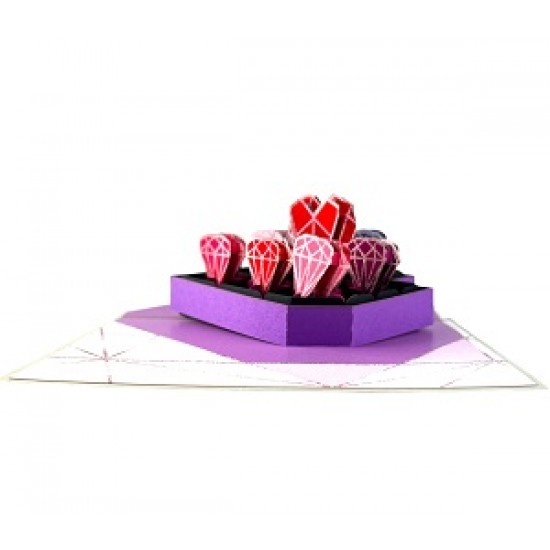 Handmade 3D Pop Up Card Chocolate Box Birthday, Valentine's Day, Wedding Anniversary, Mother's Day, Blank Card, Celebrations Card, Love Card.