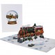 Handmade 3D pop up Christmas card Merry Xmas train Santa Claus snowman gift blank