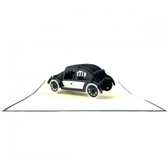 Handmade 3D Pop Up Card Classic Black Car Birthday Wedding Anniversary Valentine's Day Father's Day Mother's Day New Car Pass Driving License Blank Celebration