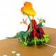 Handmade 3D Pop Up Card dinosaur volcano birthday Valentine's day Father's day Holiday New Pet Celebrations