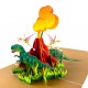 Handmade 3D Pop Up Card dinosaur volcano birthday Valentine's day Father's day Holiday New Pet Celebrations