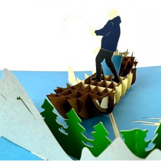 Handmade 3D Pop Up Card Go Fishing Birthday Father's Day Graduation Anniversary Valentine's Day Retirement Love Friendship Blank Card