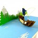 Handmade 3D Pop Up Card Go Fishing Birthday Father's Day Graduation Anniversary Valentine's Day Retirement Love Friendship Blank Card