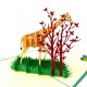 Handmade 3d Pop Up Card Giraffe Apricot Tree Grass Birthday Wedding Anniversary Valentine's Day Father's Day Outdoor Invitation Thank You