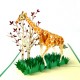 Handmade 3d Pop Up Card Giraffe Apricot Tree Grass Birthday Wedding Anniversary Valentine's Day Father's Day Outdoor Invitation Thank You