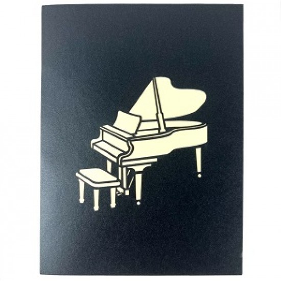 Handmade 3D Pop Up Card Piano Birthday Mother's Day Father's Day Wedding Anniversary Valentine's Day New Home Music Concert Blank Celebrations Card