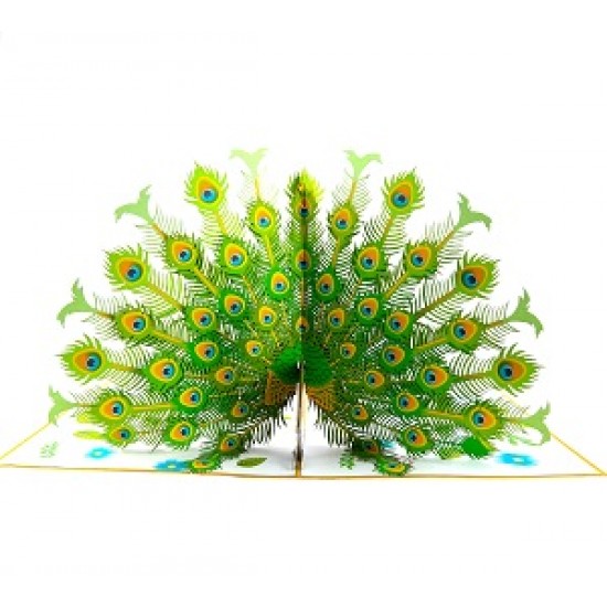 Handmade 3D Pop Up Card Peacock Birthday Valentine's Day Mother's Day Wedding Anniversary Hen Party Bridal Shower New Home Good Luck Blank Celebrations Card