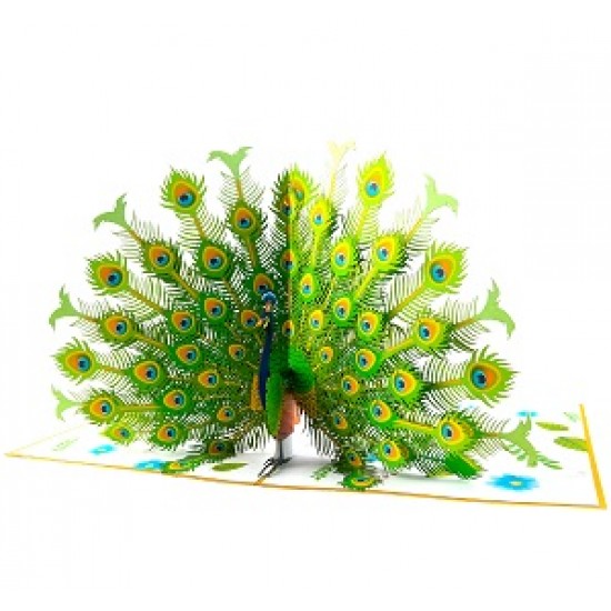 Handmade 3D Pop Up Card Peacock Birthday Valentine's Day Mother's Day Wedding Anniversary Hen Party Bridal Shower New Home Good Luck Blank Celebrations Card