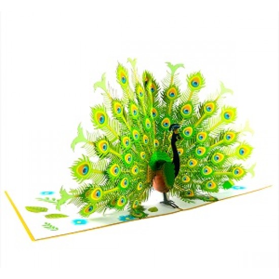 Handmade 3D Pop Up Card Peacock Birthday Valentine's Day Mother's Day Wedding Anniversary Hen Party Bridal Shower New Home Good Luck Blank Celebrations Card