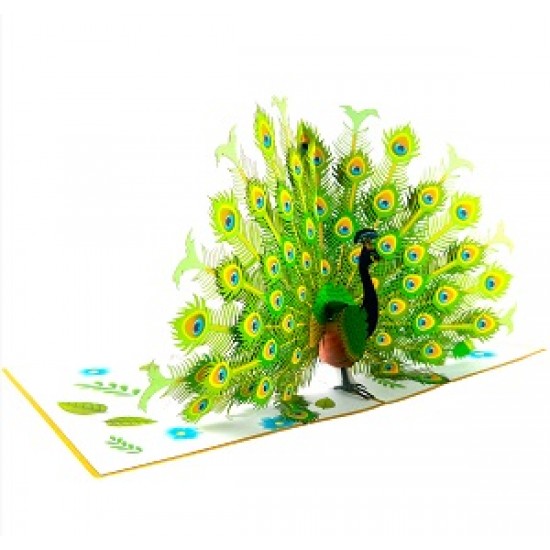 Handmade 3D Pop Up Card Peacock Birthday Valentine's Day Mother's Day Wedding Anniversary Hen Party Bridal Shower New Home Good Luck Blank Celebrations Card